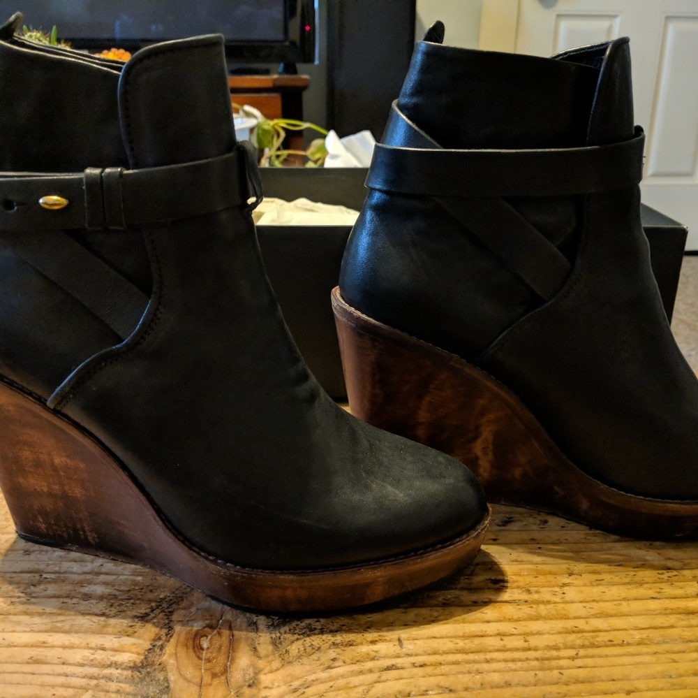 Rag and Bone wedge boots fit like 8